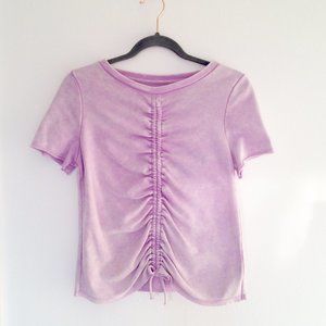 Girls Art Class Purple Stretchy Short Sleeve Top